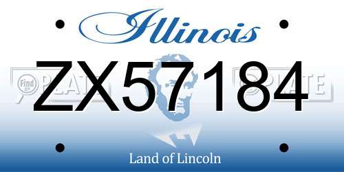 ZX57184 Illinois License Plate