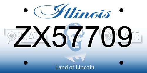 ZX57709 Illinois License Plate