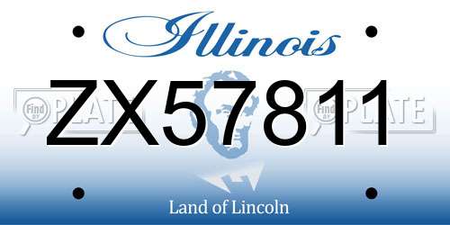ZX57811 Illinois License Plate