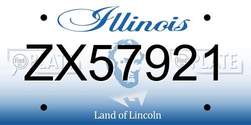 ZX57921 Illinois License Plate