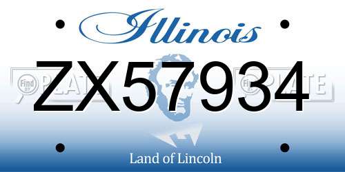 ZX57934 Illinois License Plate