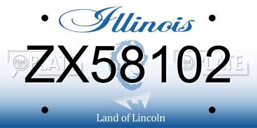 ZX58102 Illinois License Plate