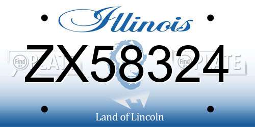 ZX58324 Illinois License Plate