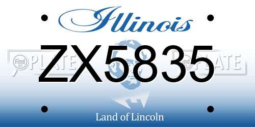 ZX5835 Illinois License Plate
