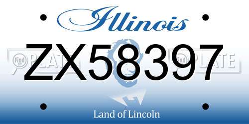 ZX58397 Illinois License Plate