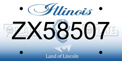 ZX58507 Illinois License Plate