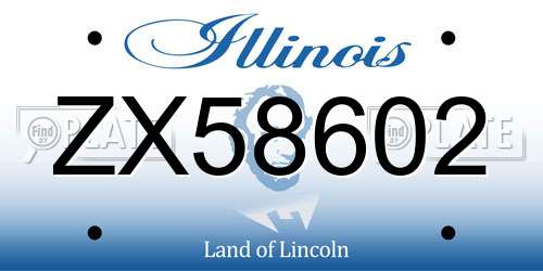 ZX58602 Illinois License Plate