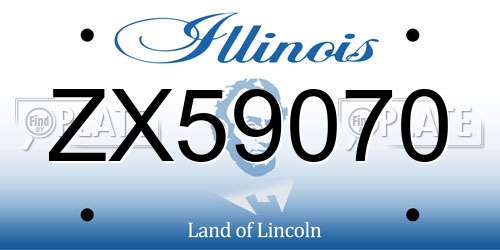 ZX59070 Illinois License Plate
