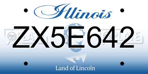 ZX5E642 Illinois License Plate