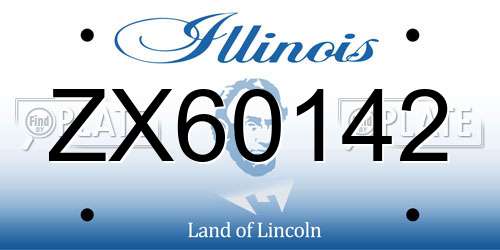ZX60142 Illinois License Plate