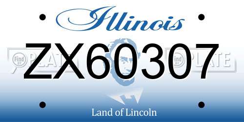ZX60307 Illinois License Plate