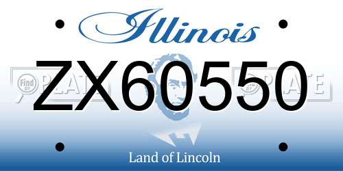 ZX60550 Illinois License Plate