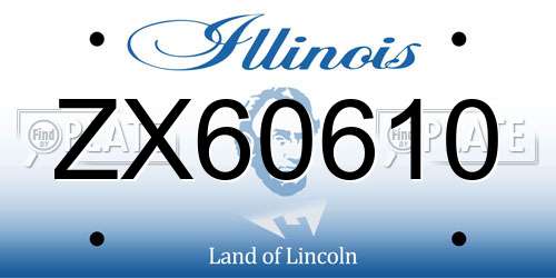 ZX60610 Illinois License Plate