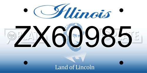 ZX60985 Illinois License Plate