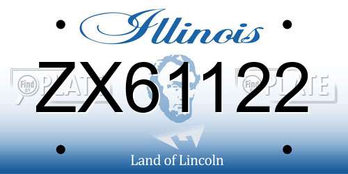 ZX61122 Illinois License Plate