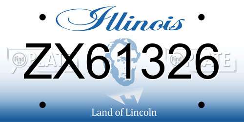ZX61326 Illinois License Plate