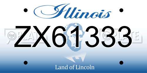 ZX61333 Illinois License Plate