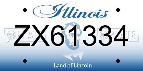 ZX61334 Illinois License Plate