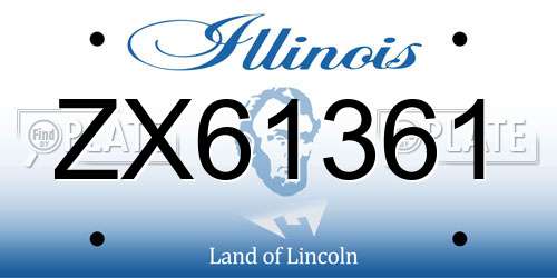 ZX61361 Illinois License Plate