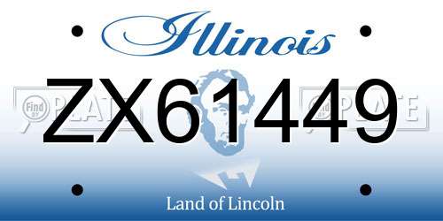 ZX61449 Illinois License Plate