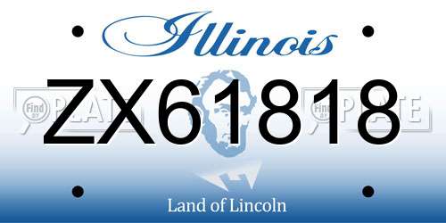 ZX61818 Illinois License Plate