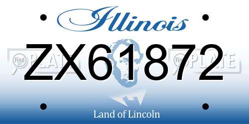 ZX61872 Illinois License Plate