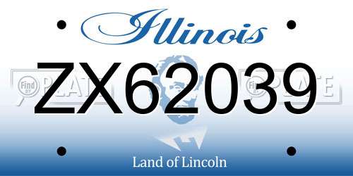 ZX62039 Illinois License Plate