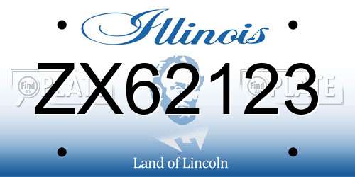 ZX62123 Illinois License Plate