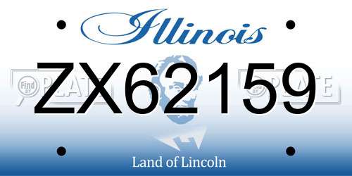 ZX62159 Illinois License Plate