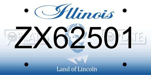 ZX62501 Illinois License Plate