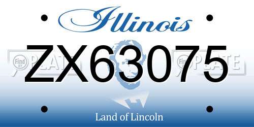 ZX63075 Illinois License Plate