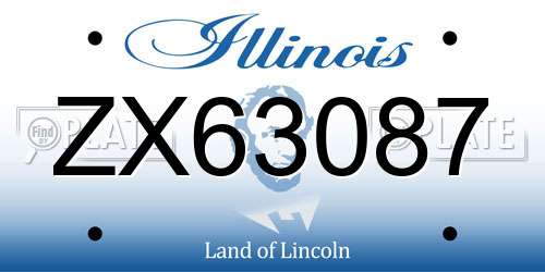 ZX63087 Illinois License Plate