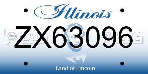 ZX63096 Illinois License Plate