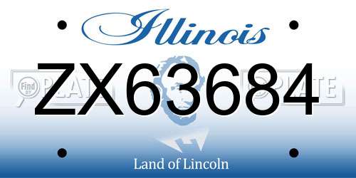 ZX63684 Illinois License Plate