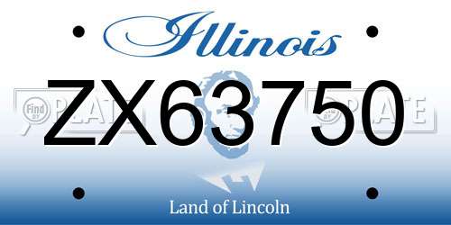 ZX63750 Illinois License Plate