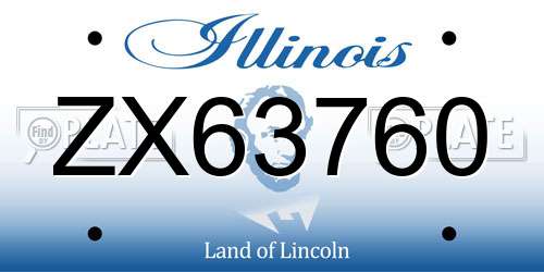 ZX63760 Illinois License Plate