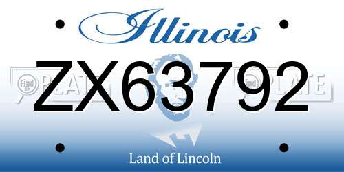 ZX63792 Illinois License Plate