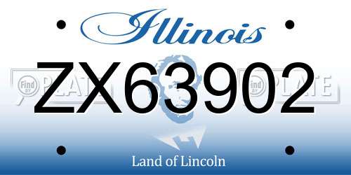 ZX63902 Illinois License Plate