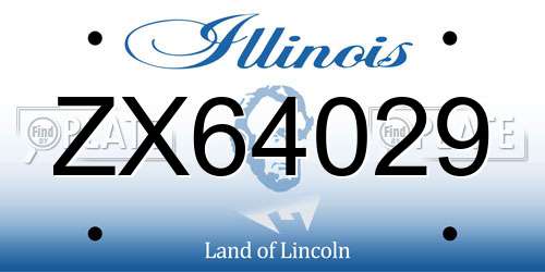 ZX64029 Illinois License Plate