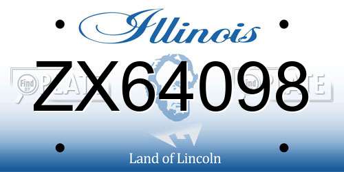 ZX64098 Illinois License Plate