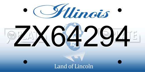 ZX64294 Illinois License Plate