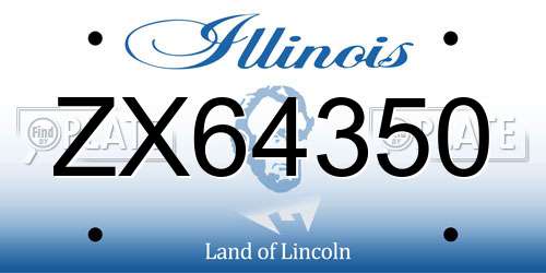 ZX64350 Illinois License Plate