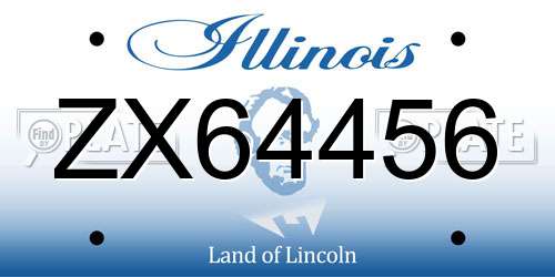ZX64456 Illinois License Plate