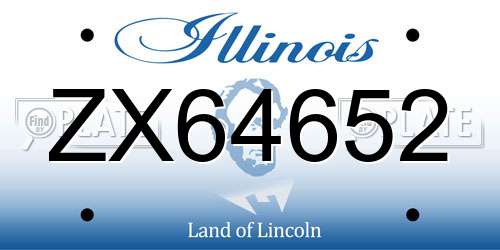 ZX64652 Illinois License Plate