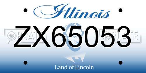 ZX65053 Illinois License Plate