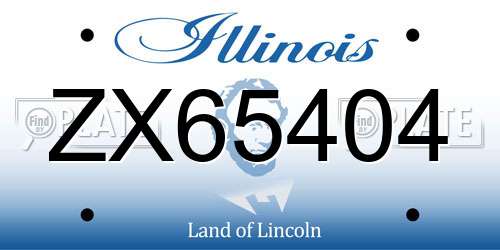 ZX65404 Illinois License Plate