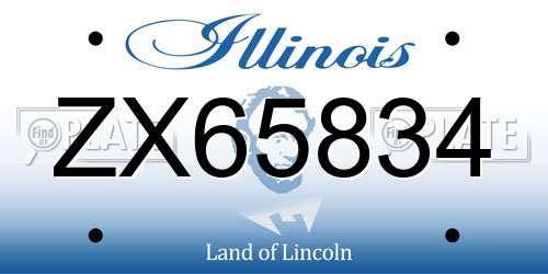 ZX65834 Illinois License Plate
