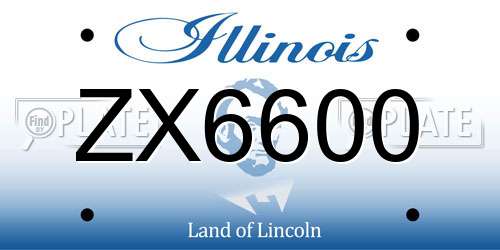 ZX6600 Illinois License Plate