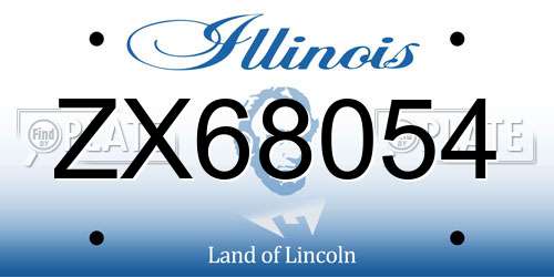 ZX68054 Illinois License Plate