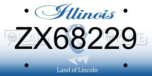 ZX68229 Illinois License Plate